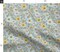 Bohemian Floral Botanical Blue Yellow Daisy Daisies Gold Garden Traditional Custom Printed Fabric by Spoonflower Various Fabrics by the Yard or Fat Quarter
